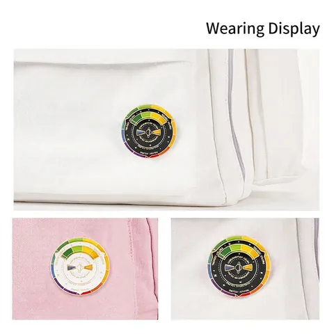 Broche De Esmalte Con Rueda De Color Rotatoria Pin Aleación Paleta Teoría Del Arte Insignia Para Diseñador Artista