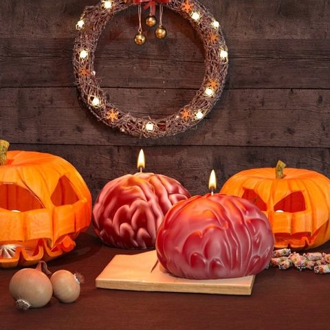 Realistic Brain Heart Anatomical Silicone Mold DIY Scented Candle Plaster Handmade Craft Halloween Ornament Novelty Flexible
