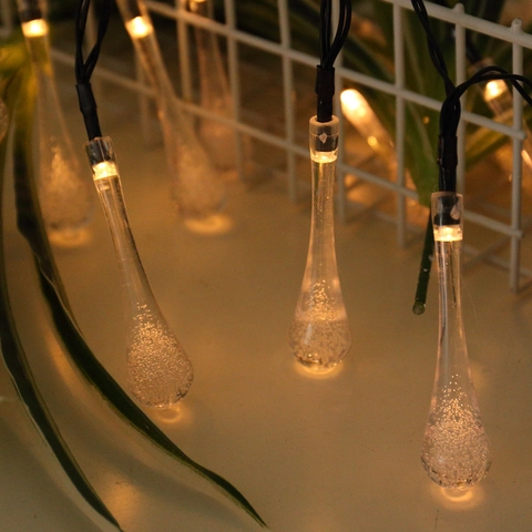 LED Lichterkette Solarbetrieben Wasserdicht Wassertropfen Blase Kunststoff Deko Lichter Für Garten Camping Draußen Terrasse