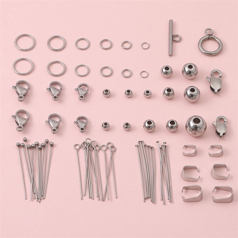 Stainless Steel Jewelry Findings Lobster Clasps Open Jump Rings Pins Beads DIY Handmade Necklace Bracelet Earring Making