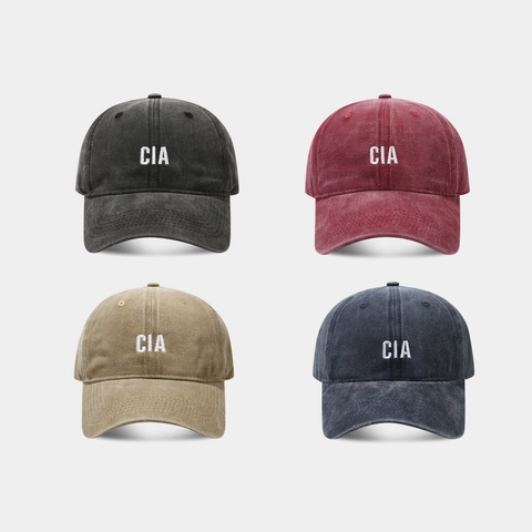 Baseball Cap Washed Cotton CIA Letter Embroidery Vintage Distressed Adjustable Sun Protection Dad Hat For Men Women