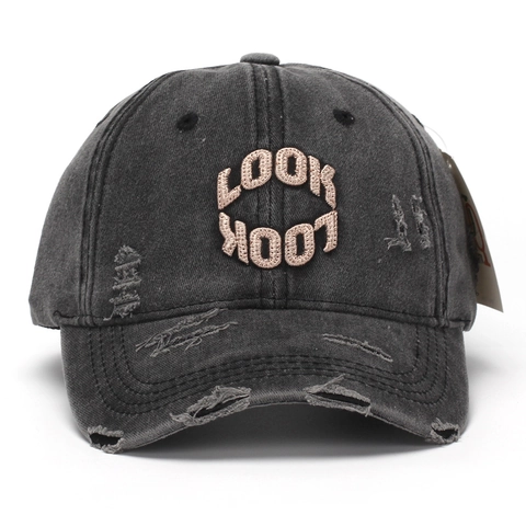 Gorra De Béisbol De Algodón Lavado Vintage Distressed Bordado LOOK Ajustable Streetwear Sombrero De Sol Hombres Mujeres