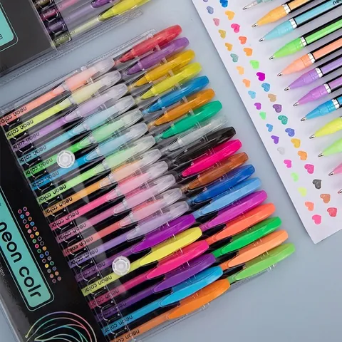 Gelpennen Set Glitter Neon Metallic Pastel 1.0mm Bullet Tip Voor Tekenen Journaling Kunst Kleuren Kantoorbenodigdheden