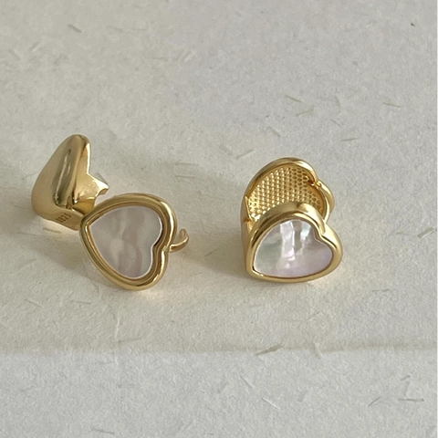 Herz Ohrringe Mit 925 Sterling Silber Ohrstecker Perlmutt Inlay Minimalistisch Elegant Schmuck Für Frauen