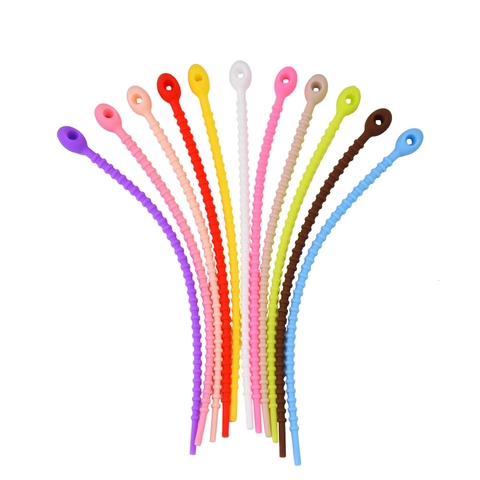 Serre-Câbles Silicone Colorés Ajustables Réutilisables Pour Gestion Fils Accessoire Bricolage Pendentifs Phosphorescent
