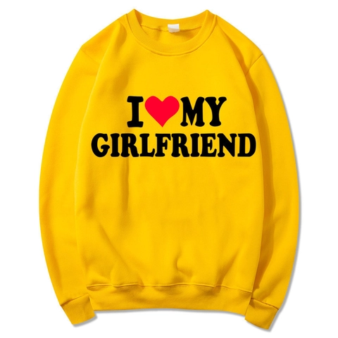 Felpa Da Uomo In Poliere Maniche Lunghe Girocollo San Valentino Stampa Cuore Coppia Top Pullover Casual Abbigliamento Abbinato