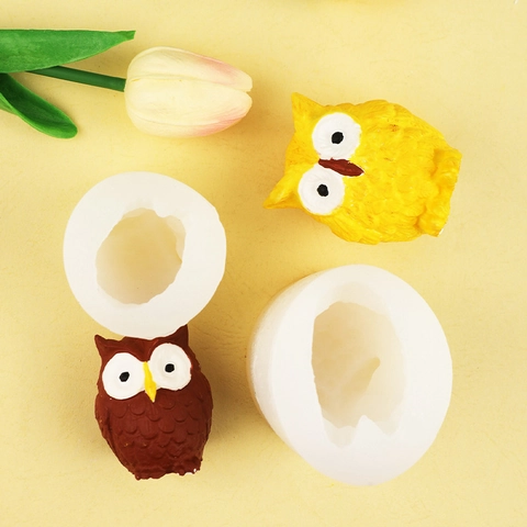3D Owl Shape Silicone Mold DIY Fondant Chocolate Cake Decorating Tool For Candle Soap Making Plaster Resin Crafts