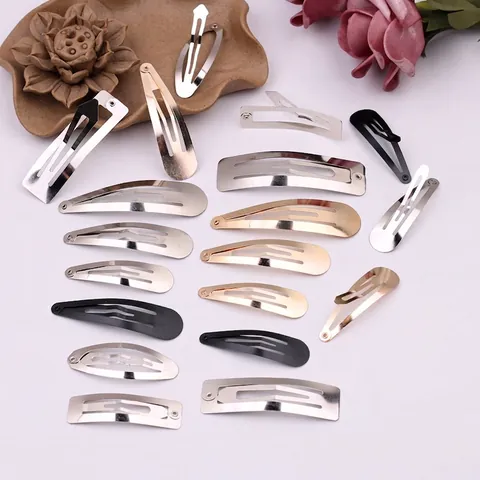 Pinces À Cheveux En Métal Minimaliste Forme Goutte D'eau Ovale Rectangle Barrette Accessoires De Coiffure DIY