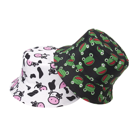 Vissershoed Polyester Zonbescherming Buiten Reizen Schattig Cartoon Patroon Voor Vrouwen Studenten