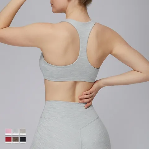Sport-BH Für Damen Racerback Angeraut Fitness Yoga Tank Top Herausnehmbare Polster Hochelastisch Workout Sportbekleidung