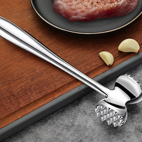 Ablandador De Carne Martillo Acero Inoxidable 304 Doble Cara Resistente Profesional Manual Cocina Filete Cerdo Aves