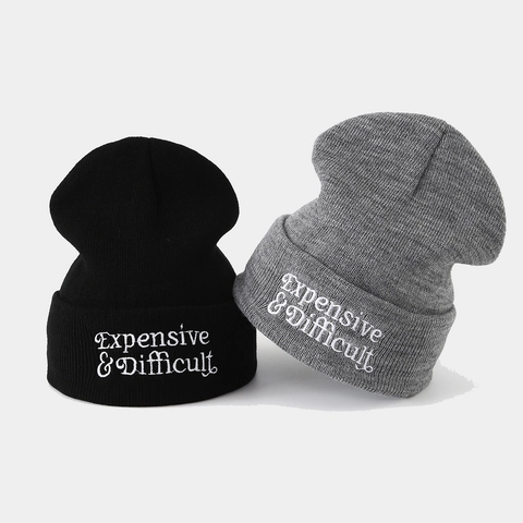 Beanie Mütze Acryl Strick Warm Winter Streetwear Hip Hop Buchstabenstickerei Für Damen Herren