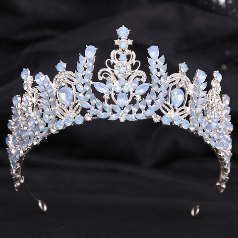 Corona De Novia Tiara Barroca Vintage Lujo Aleación Strass Cristal Tocado Para Boda Cumpleaños Fiesta Mujeres