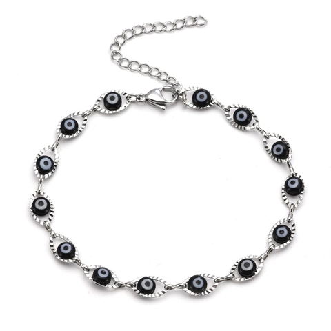 Evil Eye Herz Edelstahl Armband Emaille Bunt Nazar Schutz Verstellbare Kette Schmuck Für Damen