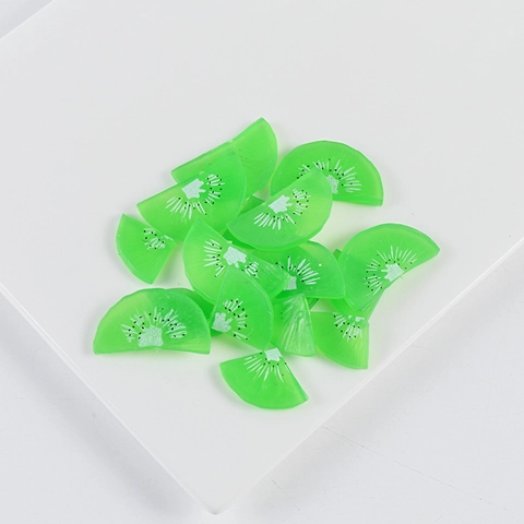Simulation Kiwi Fruit Slices Artificial Green Translucent PVC Resin Realistic Food Play DIY Craft Accessories Miniature Decor