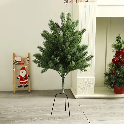 Mini Artificial Christmas Tree Tabletop Decoration With Warm LED Lights Desktop Pine Tree Ornament For Home Office Restaurant