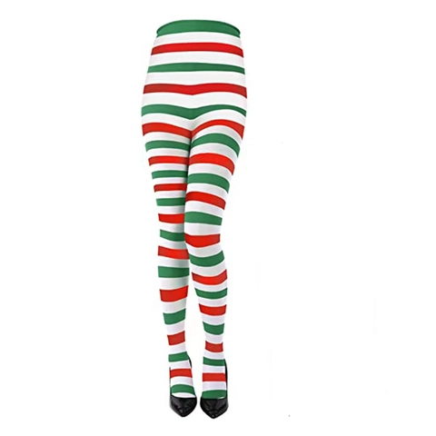 Damen Halloween Gestreifte Feinstrumpfhose Asymmetrisch Kontrast Strumpfhose Cosplay Party Retro Weihnachten Gestreifte Leggings Polyester Dünne Strumpfhose