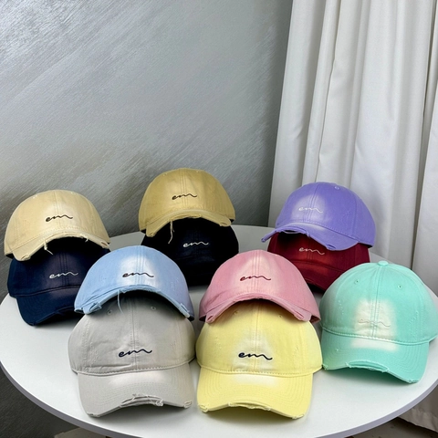 Cappellino Da Baseball In Cotone Ricamato Lettera Lavato Stile Retrò Visiera Curva Berretto Protezione Solare Regolabile