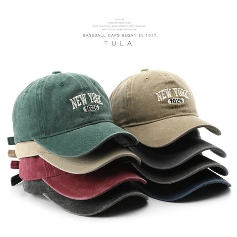 Vintage Baseballkappe Aus Gewaschener Baumwolle Mit New York Stickerei Verstellbare Outdoor Sonnenkappe Für Herren Damen