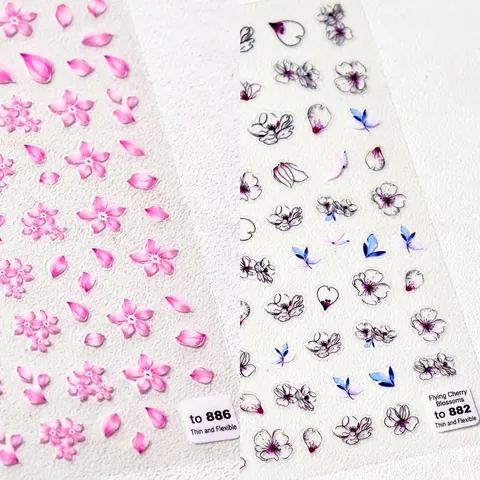 Nagelkunst Stickers Ultradun Flexibel Zelfklevend Sakura Bloemblaadjes Japanse Stijl Manicure Decoratie DIY