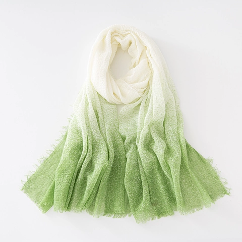Damen Viskose Schal Mit Farbverlauf Lange Sonnencreme Stola Mit Quasten Boho Crinkle Strandtuch Kopftuch
