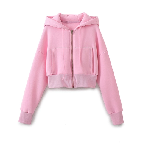 Conjunto Casual De Mezcla De Algodón Para Mujer Con Chaqueta Con Capucha Pantalones Jogger Y Top Tubo Acanalado Sudadera Con Capucha Corta Con Cremallera Pantalones Anchos
