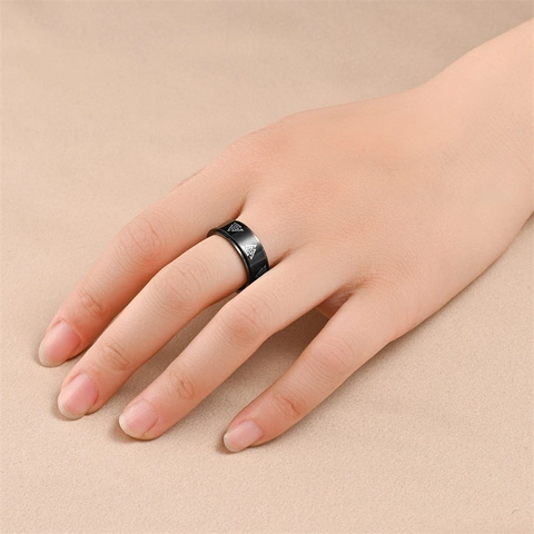 Spinner Ring Viking Valknut Nordic Rune Stainless Steel Anti Anxiety Stress Relief Retro Punk Jewelry For Men Women