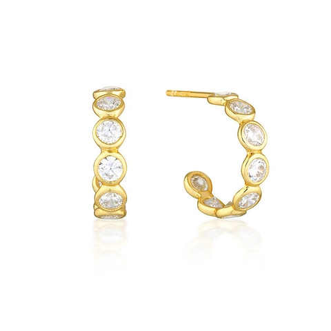 C-Förmige Creolen Stecker Mit Zirkon Kupferbasis Und 925 Sterling Silber Ohrstecker Minimalistischer Schmuck Für Frauen
