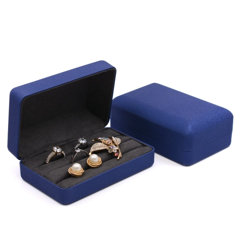 PU Leather Jewelry Box Portable Ring Organizer Case Velvet Lining Multiple Slots Earring Storage Display Gift Box Elegant