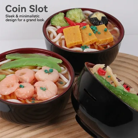 Modello Cibo Giapponese Ramen Realistico Salvadanaio Simulazione Ciotola Tagliatelle Salvadanaio Decorativo Da Scrivania