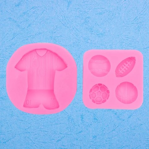 Molde De Silicona Tema Deportivo Camiseta De Fútbol Baloncesto Formas Para Decoración De Pasteles DIY Fondant Artesanía