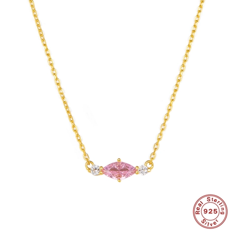 Vera Collana con Pendente in Argento Sterling 925 con Gemma Marquise Oro Argento Strass Gioielli di Moda per Donna Incontro Quotidiano