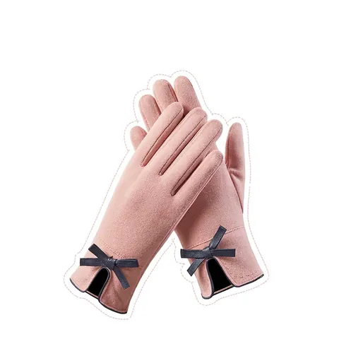 Guantes Térmicos De Invierno Para Mujer Tela Dralon Decoración De Lazo Pantalla Táctil Para Ciclismo Conducción Cálidos Con Forro Polar