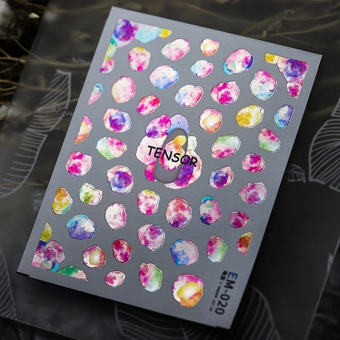 Adesivi Unghie Acquerello Bordo Metallico Colorato Astratto Adesivo Decalcomanie Unghie Decorazione Manicure DIY