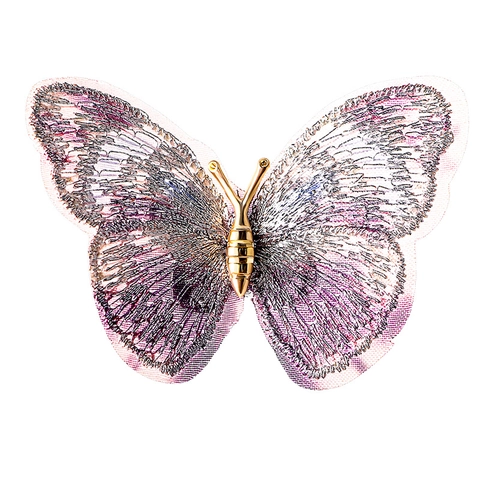 Elegante Geborduurde Vlinder Speld Voor Dames Retro Legering Stof Broche Sieraden Cadeau Kleding Decoraties