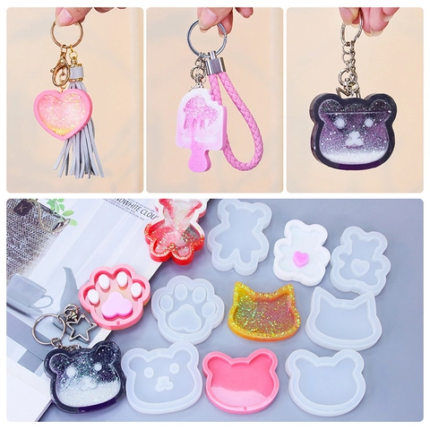 Silicone Shaker Molds For Resin Casting DIY Quicksand Epoxy Jewelry Making Keychain Pendant Animal Ocean Heart Star Shapes