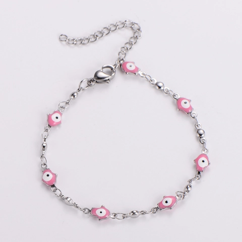 Edelstahl Buntes Emaille Böses Auge Hand Der Fatima Armband Für Damen Herren Verstellbarer Boho Ethno Stil Schmuck Mode Accessoire