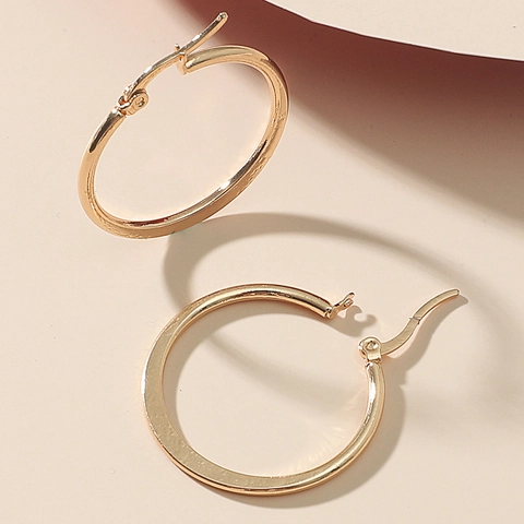 Pendientes De Aro De Acero Inoxidable Para Mujer Círculos Grandes Exagerados Pulidos Joyería De Moda Estilo Punk Hip Hop