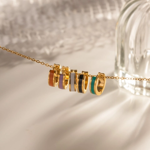 French Style Enamel Stainless Steel Hoop Earrings Colorful Electroplated Small Huggie Earrings For Women Fashion Jewelry
