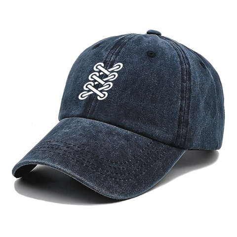 Cappello Da Baseball In Cotone Lavato Vintage Protezione Solare Regolabile Streetwear Unisex Motivo A Croce Bianca