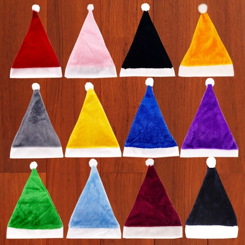 Bonnet De Noel En Peluche Courte Chapeau De Pere Noel Pour Adultes Decoration De Fete Festive Colore Doux
