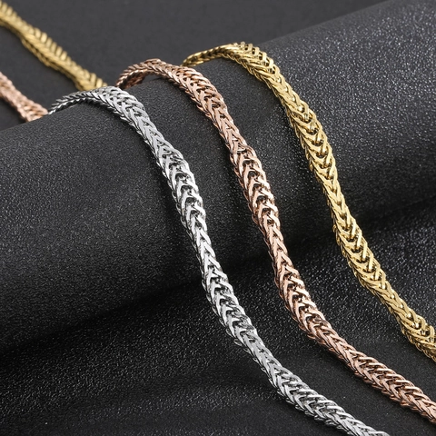 Collar Hombre Acero Inoxidable Onda Irregular Cadena De Trigo Franco Link Punk Hip Hop Joyería Regalo Para Él