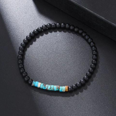 Bohemian Stone Beaded Bracelet For Men Women Handmade Elastic String Tiger Eye Agate Beads Fashion Jewelry Wristband