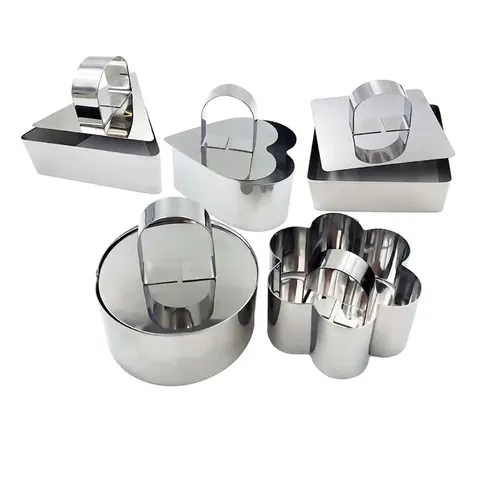Moldes Para Pasteles De Acero Inoxidable Con Empujador Anillos De Mus Para Hornear Postres Sushi