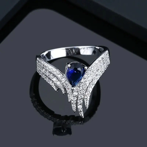 Bague Aile En Zircon Poire Cuivre Étincelant Bijoux Mariage Fiançailles Pour Femmes Accessoire Mode Luxe