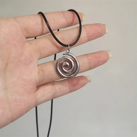 Zon En Vortex Hanger Ketting Roestvrij Staal Legering Met Kunstleren Touwketting Hip Hop Punk Stijl Unisex