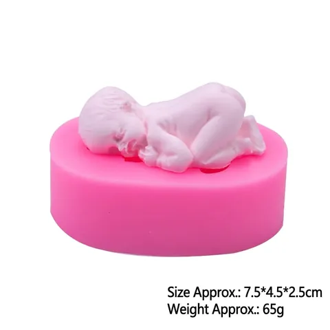 Moule en Silicone Bébé Dormant 3D Outil de Décoration de Gâteau Fondant pour Gelée Chocolat Savon Artisanal Bougie Argile Résine Accessoires de Cuisson