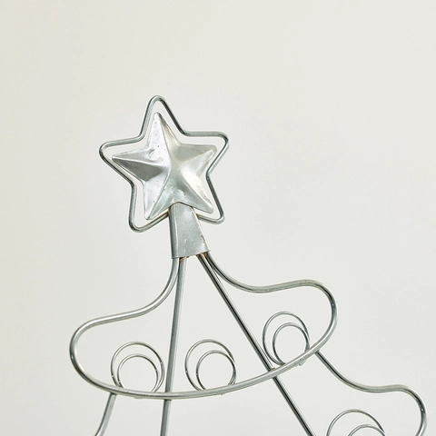 Ornement Arbre De Noël Métal Support De Présentation Pour Bijoux Cartes Étoile Décoration De Table Moderne Argent