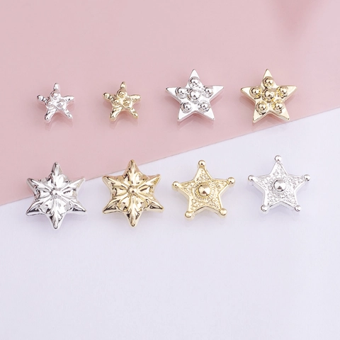 Decorazioni Per Nail Art In Lega Di Stelle Pentagramma Ciondoli Per Manicure In Metallo 3D Accessori Fai Da Te