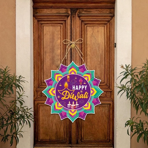 Diwali Türbehang Dekoration Papier Mandala Diya Blume Bunte Festival Atmosphäre Home Party Wanddeko Hängeschild